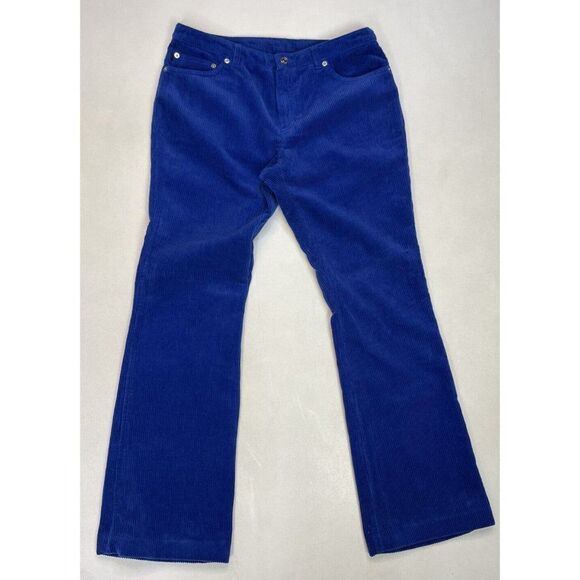 Polo Ralph Lauren Corduroy Slim Bootleg Pants Women Size 8 Blue - Picture 1 of 9
